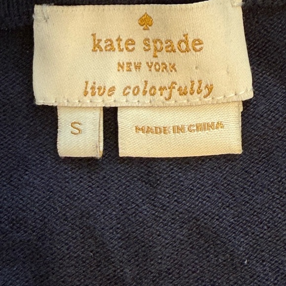 Kate Spade, pearl embellished Macie cardigan. Navy blue, size small - Picture 11 of 11